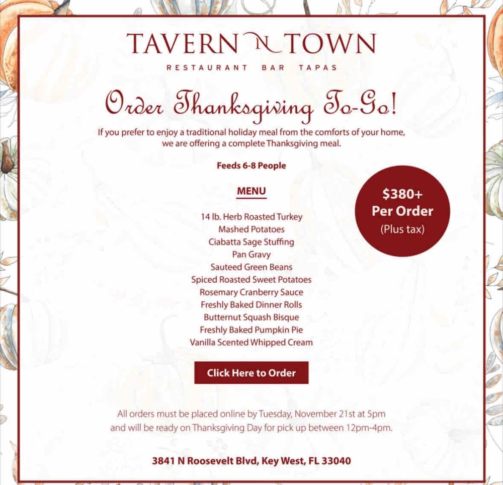 Thanksgiving to go option for Tavern N Town restaurant