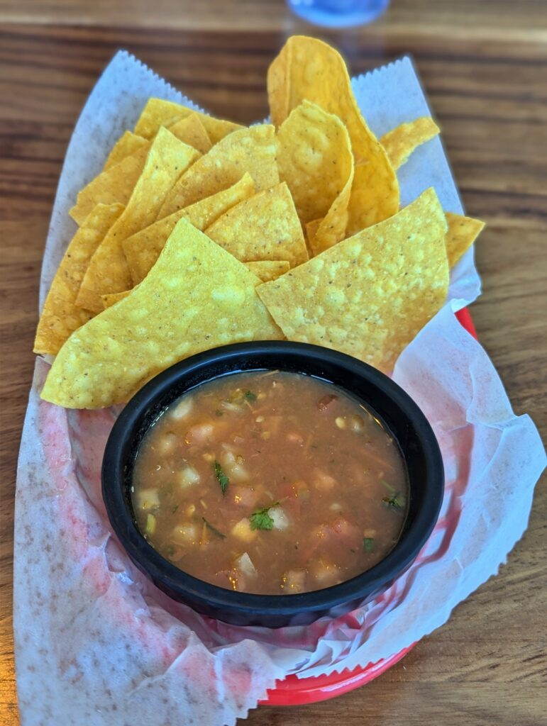 Tortilla chips and salsa at El Molcajete Mexican Restaurant Key West