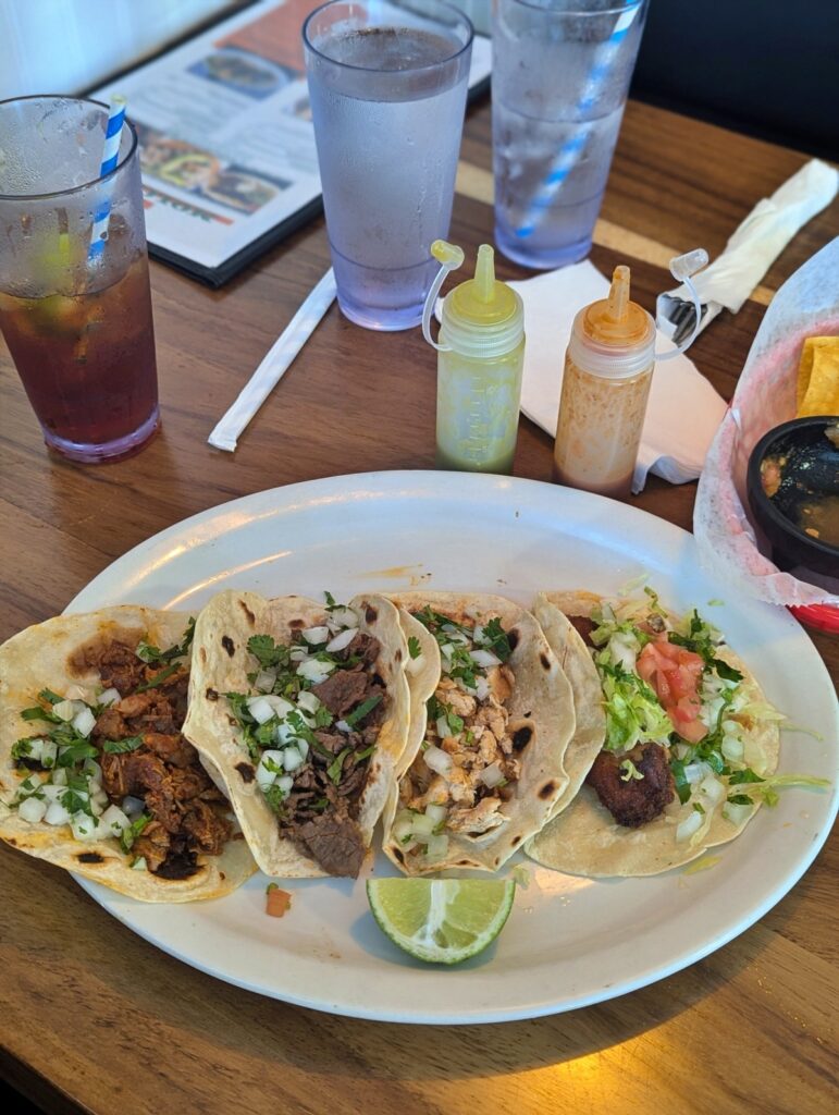 Tacos on a plate at a Mexican restaurant in Key West