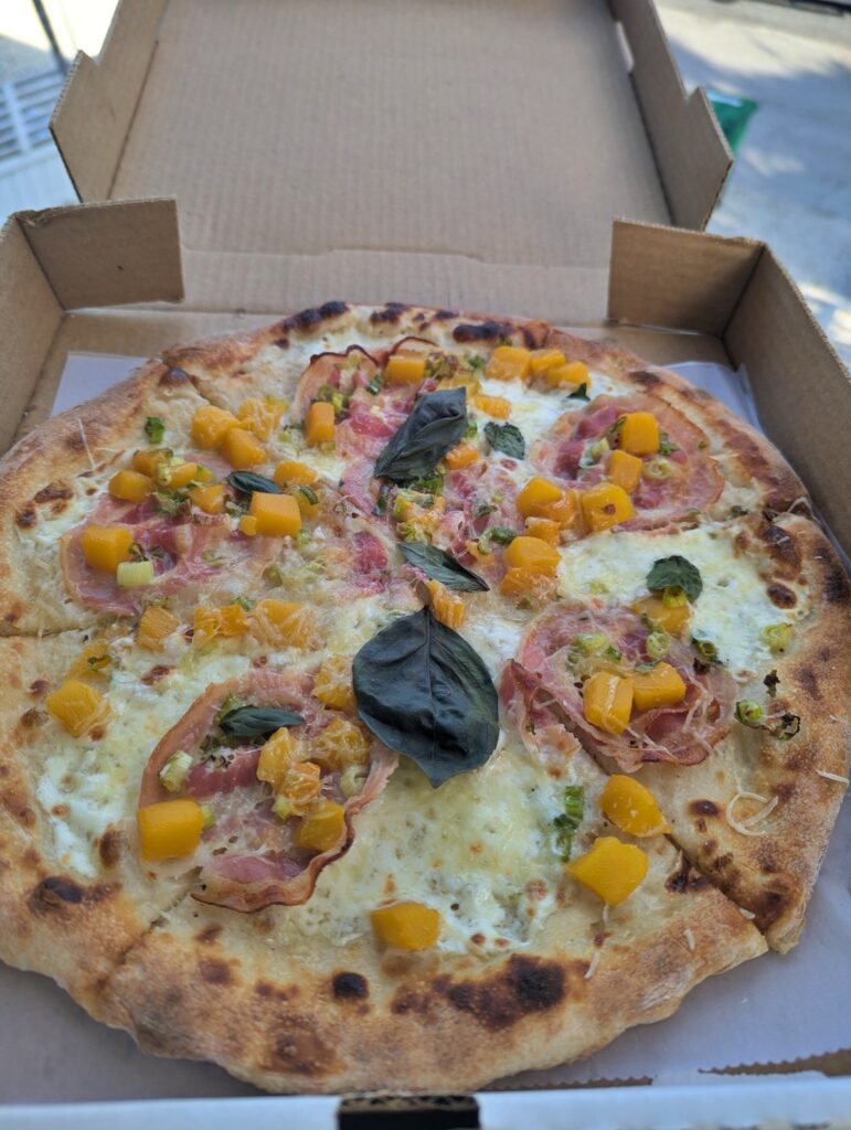 Mango Hawaiian pizza from White Street Pizza