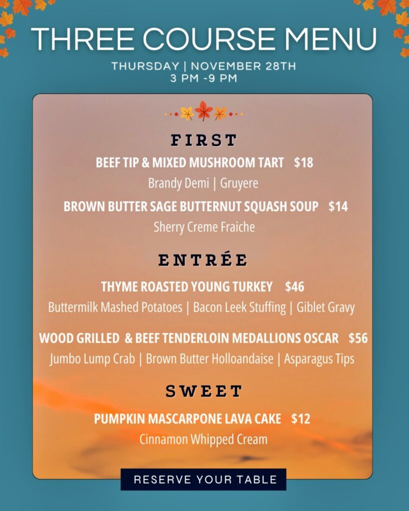 Milagro Thanksgiving Menu in Key West