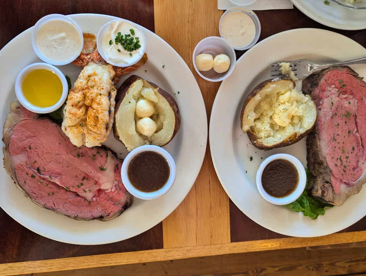 Duffy's Key West holiday dining with prime rib and surf and turf