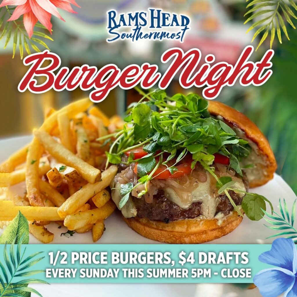 Sunday burger and beer specials at Rams Head Southernmost
