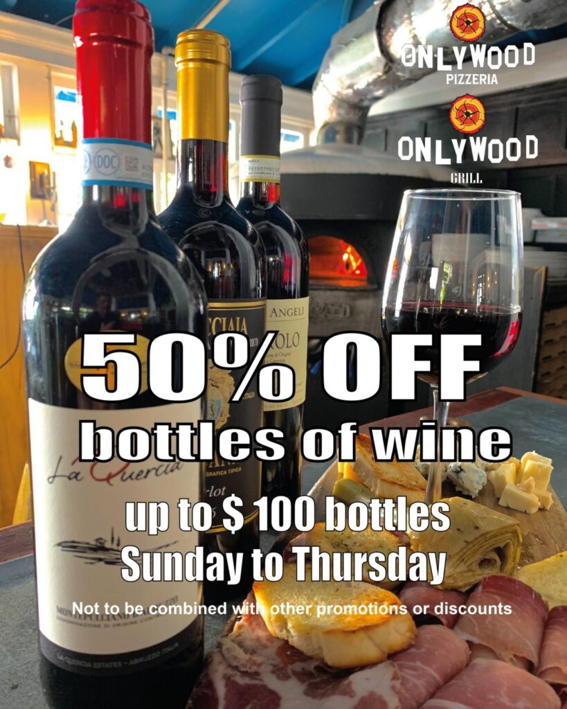 Summer wine bottle special at Onlywood locations