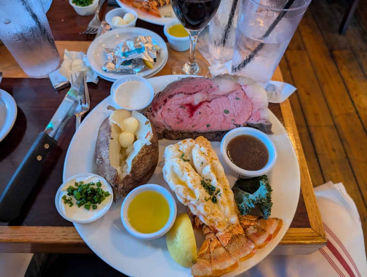 Surf & Turf plate. Christmas and New Year dining in Key West