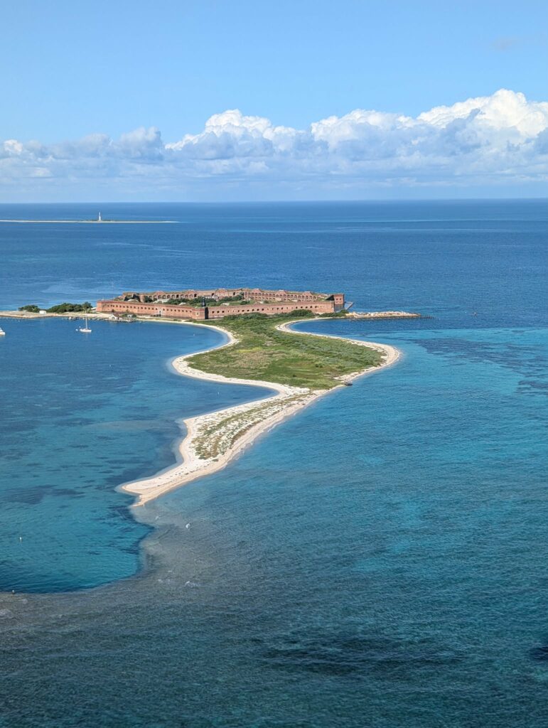 Aerial view of Fort Jefferson at Dry Tortugas National Park near Key West