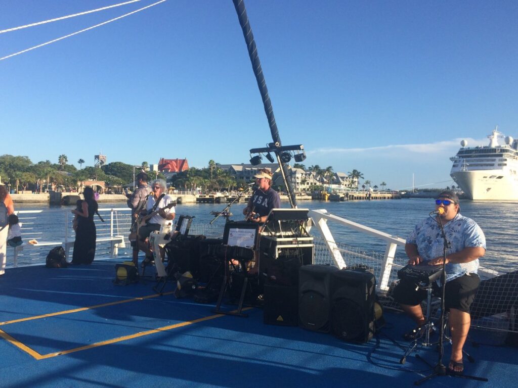 Live band on the Commotion on the Ocean sunset cruise Key West