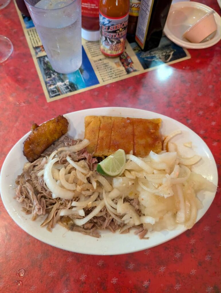Cuban roast pork plate at El Siboney restaurant Key West