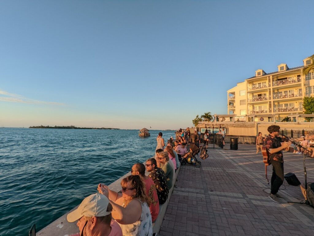 Sunset celebration at Mallory Square Key West with live music and water views