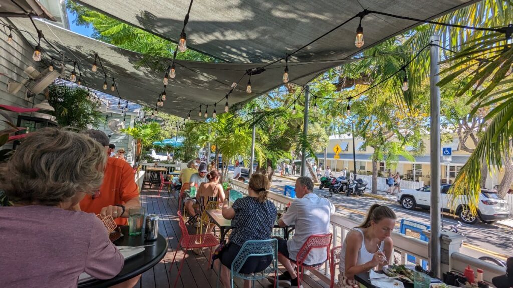 Outdoor brunch patio at Moondog Cafe Key West