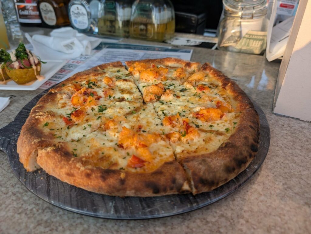 Lobster Bianca pizza at Seaside Cafe in Key West