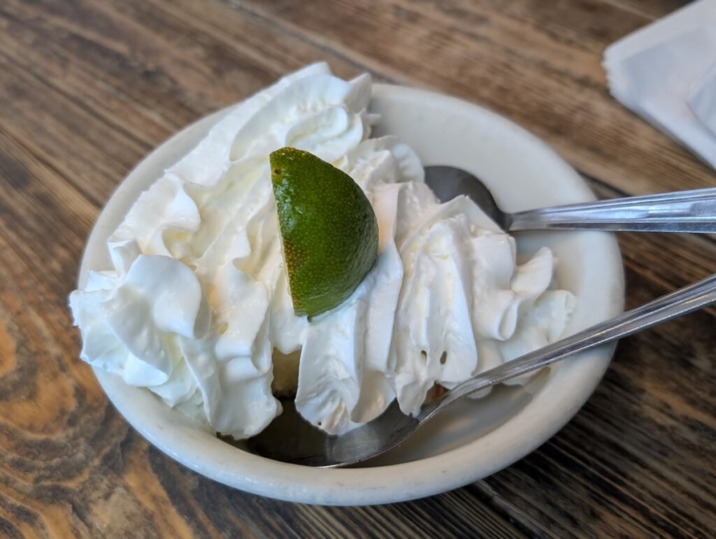 Key lime pie with whipped cream